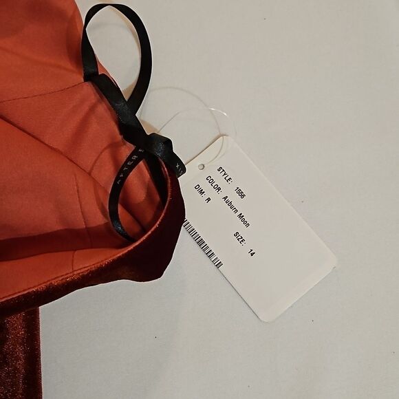 NWT After Six Auburn Moon One Shoulder maxi gown size 14 - Picture 11 of 15